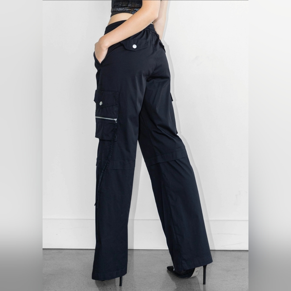 #84 🛑M BOHO CHIC FABULOUS WIDE LEG CARGO PANTS - Picture 8 of 10